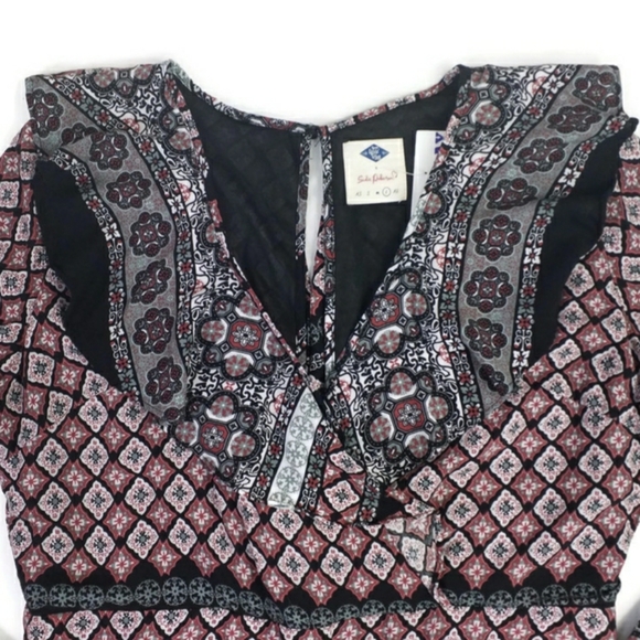 Wild Blue Sadie Robertson Ruffled Long Sleeve Shorts Romper Womens Multicolor L - Picture 4 of 16